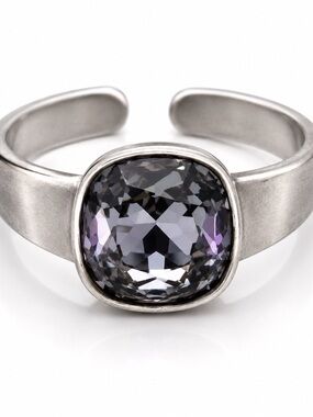 Swarovski Crystal Cocktail Ring | Adjustable  Statement Ring | Art Deco Glam